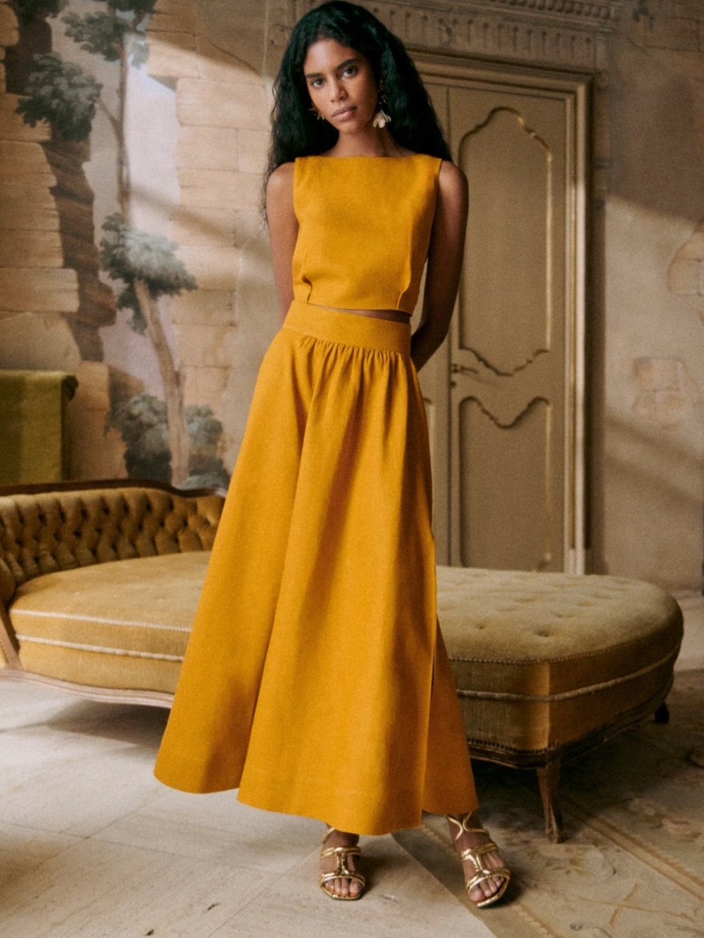 Sezane Claire Blouse in Ochre